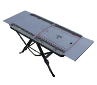 Table de camping pliante IGT avec cadres étendus, système de cuisson IGT extérieur portable à hauteur réglable