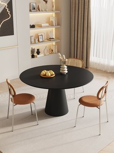 <span class=keywords><strong>Mesa</strong></span> de Comedor con Base de Roca para Apartamentos Pequeños, Diseño Minimalista, Color Negro y Blanco Puro, Giratoria, Mueble Multifuncional para el Hogar - Product Image 4