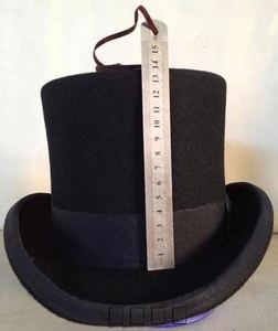 Sombrero de Copa Clásico Negro de Fieltro de Lana Británica de Alta Calidad, Corona Alta de 13.5cm, Sombrero de Lana para Caballero, Iglesia, Fiesta - Product Image 3