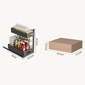 Organisateur de placard coulissant pour cuisine, organisateur <span class=keywords><strong>sous</strong></span> évier à 2 niveaux, organisateur <span class=keywords><strong>sous</strong></span> évier réglable et extractible en acier, étagère de rangement en métal - Product Image 5