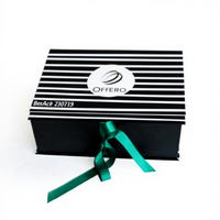 Scatola Regalo Personalizzata a Forma di Libro con Strisce Bianche e Nere, Fodera in Raso Verde, Marca Dr.Box, Origine Guangdong, Confezione Rigida