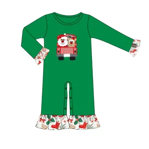 क्रिसमस सांता पिपली लंबी आस्तीन आउटफिट बुटीक के लिए गिरावट कपास बच्चों के कपड़े सेट बेबी toddlers के कपड़े