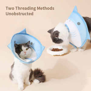 Skynuo Cute Cartoon Shark Shape Collar de recuperación de mascotas Prevención <span class=keywords><strong>post</strong></span>-esterilización Lick Bites para gatos y perros - Product Image 2