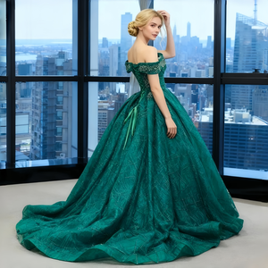 Thiết Kế Mới Phụ Nữ Sang Trọng Sequin Đế Chế Eo Tầng Chiều Dài Polyester Đảng Evening Wedding <span class=keywords><strong>Dresses</strong></span> Thanh Lịch Bóng Gown - Product Image 6