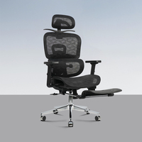 Chaise de bureau ergonomique moderne en maille, avec fonctionnalités réglables, cadre en aluminium, chaise de travail pivotante haut de gamme pour PDG, extensible
