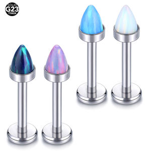 Opaal Kogel Top Implantaat Kwaliteit Titanium Intern Schroefdraad Labret Studs Lip Piercing Sieraden Voor Kin Monroe Oor Kraakbeen - Product Image 1