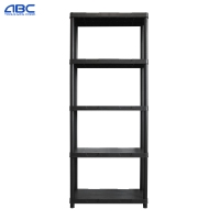 Étagère en plastique à rivets sans boulons à 3, 4 ou 5 niveaux, capacité 50 kg, hauteur 1860 mm, pour maison, garage, studio, rangement noir