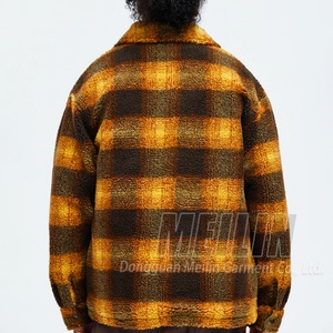Fabricant de vêtements, veste en polaire à carreaux rouges personnalisée, veste en polaire Sherpa de haute qualité, surdimensionnée, épaisse, pour l'hiver, pour hommes - Product Image 6