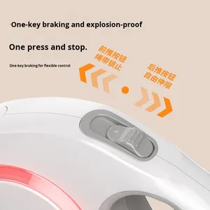 רצועת כלבים נשלפת אוטומטית עם תאורת <span class=keywords><strong>LED</strong></span> מחזירת אור, מחומר ABS, לכלבים קטנים/גדולים, להליכת כלבים - Product Image 4