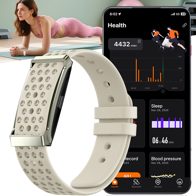 OEM Custom Wholesale Fitness Tracker Non-Screen Smart Fitness Bracelet with HR Monitor Sleep Tracking SpO2 BP Free SDK Provided