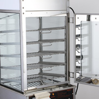 Vitrine chauffante pour aliments en acier inoxydable électrique commerciale, vente chaude 2020, avec vitre