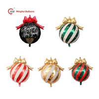 Ballons Minghui, ballon suspendu à rayures multicolores, ballon en feuille d'aluminium pour la décoration de Noël et le Nouvel An, pour la décoration de fête à domicile