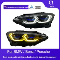 Pour Série 4 G22 G23 G26 M4, Ensemble de Phares LED Laser Modifiés 12V, Œil Doré Bicolore