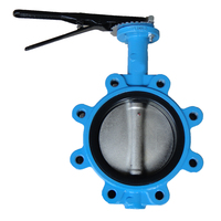 Dn150 Tangan Tuas Dioperasikan Lug Type Butterfly Valve untuk Semen DI /CI Tubuh