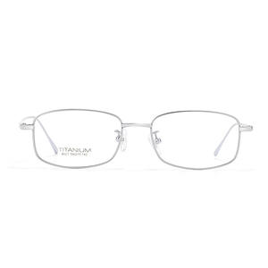 Gafas de Titanio Cuadradas para Mujer TJ8027, Montura Ligera de Titanio Puro, Diseño para Rostros Pequeños, Color Plateado - Product Image 1