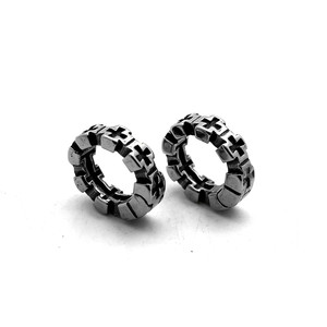 yunnique Clip-On Earrings Cross Geometric Design Stainless Steel Unisex Party Style - Product Image 1