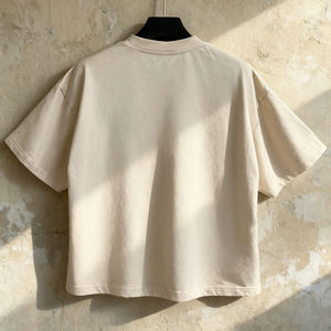 เสื้อยืดคอตตอนผู้ชายทรงโอเวอร์ไซส์ แขนเสื้อตก ทรงหลวม สไตล์ดิสเทรส รูขาดๆ  ขายส่งจำนวนมาก เสื้อยืดคอกลมเนื้อหนา  รับสกรีนลายตามสั่ง - Product Image 1