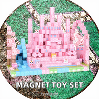 DIY 어린이 장난감 꿈꾸는 공주 성 마그네틱 빌딩 블록 3D 소녀 성 테마 자석 큐브 장난감
