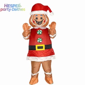 HESPER New Inflatable Blow Adult Unisex <b>Costumes</b> Christmas Cartoon Holiday Party Cosplay Snowman Gingerbread Santa Claus Mascot - Product Image 3