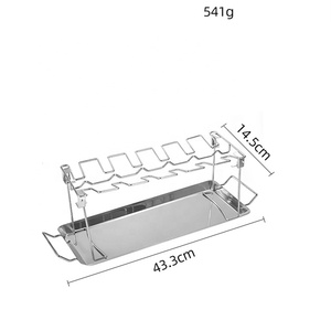 Soporte Plegable para Asar Muslos de <span class=keywords><strong>Pollo</strong></span>, de Acero Inoxidable, con Bandeja Recolectora de Grasa - Product Image 2