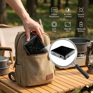 Mini projecteur 4K, compatible avec les films, cinéma intelligent à domicile, jeux, réunions, vidéo portable en extérieur, projecteur pour téléphone portable, batterie intégrée - Product Image 5