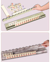 Mahjong américain haut de gamme multicolore, avec pousseur magnétique et support de tuiles en acrylique de 17,5 pouces, motif Tortoise Premium