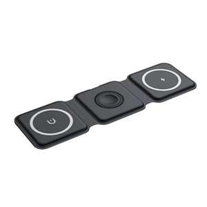 Cargador Inalámbrico Magnético 3 en 1 Plegable con <span class=keywords><strong>Carga</strong></span> Rápida de 15W y Puerto Tipo-C para Teléfono, Reloj y Auriculares - Product Image 1