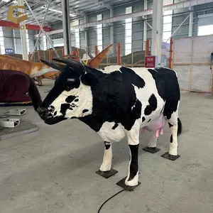 Modelo de vaca de simulación realista de animales Animatronic hecho a mano SGAA33 para exposición de parques temáticos