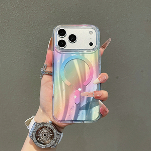 <span class=keywords><strong>Cover</strong></span> Magnetica IMD a Doppio Strato con Texture a Onde d'Acqua e Effetto <span class=keywords><strong>Arcobaleno</strong></span> Aurora Laser per <span class=keywords><strong>iPhone</strong></span> 18 Pro Max 17 16 15 Pro Max 14 13 - Product Image 2