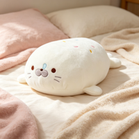 En gros, Peluche phoque, Coussin en peluche souple et élastique, Cadeau créatif doux pour la vente au détail et la revente en magasins et supermarchés