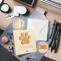 Cartes de condoléances créatives en bois gravées, écologiques, pour la perte d'un animal de compagnie, idéales pour Noël, vente en gros