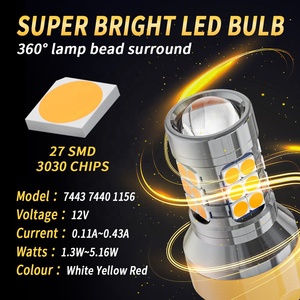 1156 Led <span class=keywords><strong>Cambus</strong></span> 3030 27 Smd Led T20 7433 7440 - Product Image 2