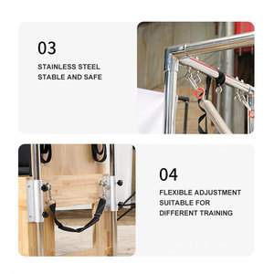 <span class=keywords><strong>Reformer</strong></span> <span class=keywords><strong>Pilates</strong></span> in Quercia con Mezzo Trapeze per Studio e Palestra, Attrezzatura Fitness Cadillac - Product Image 6