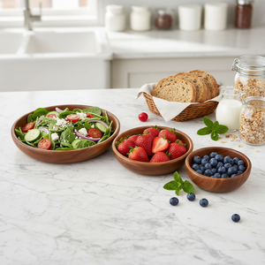 Деревянная чаша из акации без клея, цельная, 8/7/6 дюймов, для салата, фруктов, закусок или супа, модель 2026 - Product Image 4