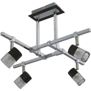 AFONSO 4xG9 Wengue/Chrome 49x49x32cm Lámpara de techo Diseño moderno para decoración del hogar - Product Image 1