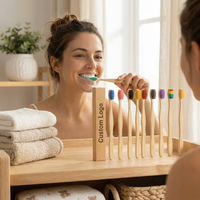 Brosse à dents en bambou écologique, poils doux, sans BPA, brosse à dents en bois naturel pour adultes