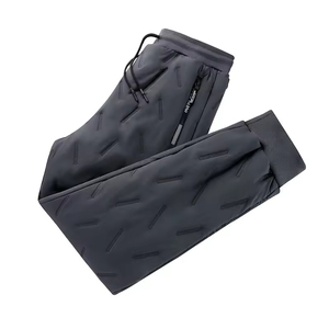 Pantalon décontracté homme automne-hiver à taille élastique, doublure polaire <span class=keywords><strong>en</strong></span> coton et laine d'agneau, anti-froid, long, chaud - Product Image 3