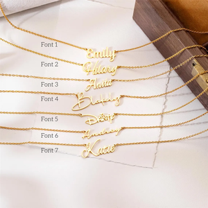 Cadeau vraiment personnalisé pour elle, magnifique collier avec nom personnalisé, choix or, argent, or rose, police élégante, bijoux en acier inoxydable - Product Image 2