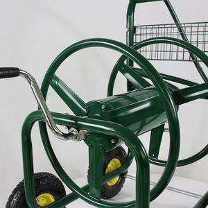 TC4719 Chariot d'enrouleur de tuyau d'arrosage robuste avec 4 roues Wagon de stockage de tuyau d'eau mobile Cadre en métal antirouille - Product Image 3