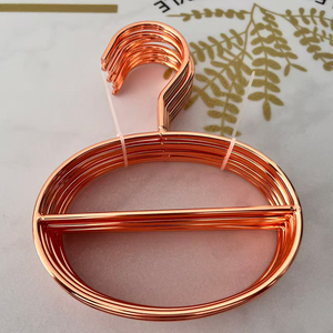 Vàng Kim Loại Khăn Hiển Thị Móc Hai Lớp Khăn Quàng Khăn Hijab Tổ Chức Hình Elip Mô Hình Thanh Lịch Hình Elip <span class=keywords><strong>2</strong></span> Vòng Thiết Kế - Product Image 5