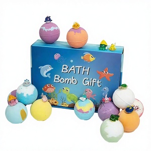 Wholesale Natural Alcohol-Free Marine-Themed Cartoon Toy Bath Salt Ball Set 60g X 12 Sea Salt Bath <strong>Bombs</strong> Bubble Exploding Gift - Product Image 1
