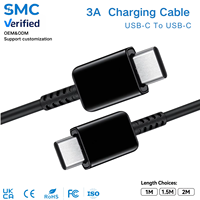 Kabel Pengisian Cepat Tipe C ke Tipe C, Kabel Data USB C, Kabel Pengisian Tembaga Murni untuk Ponsel Samsung S20 OEM