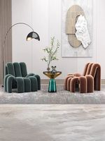 Chaise de canapé simple Chaise longue décontractée en forme d'araignée en tissu de velours de lait contemporain pour la maison, le bureau et le salon