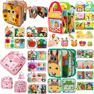 Libro de tela Montessori de fieltro para bebés, con animales y granja en 3D, libro de actividades para el aprendizaje de habilidades básicas, tablero de actividades, juguete de viaje para niños pequeños - Product Image 6