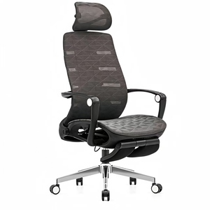 <span class=keywords><strong>Chaise</strong></span> <span class=keywords><strong>de</strong></span> <span class=keywords><strong>bureau</strong></span> ergonomique moderne en maille avec grand angle d'inclinaison, dossier haut robuste et accoudoirs 3D - Product Image 3