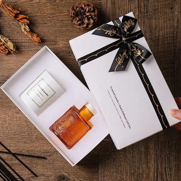 Geurkaars Luxe Met Riet Diffuser Thuis Geur Gift Set Groothandel Kaars