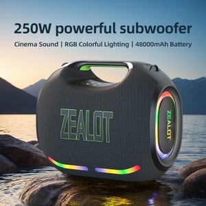 Haut-parleur sans fil portable haute puissance 250W avec batterie rechargeable, éclairage LED RVB pour l'extérieur, étanche IPX-6, Ze21 - Product Image 6