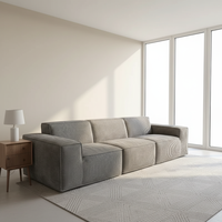 Anpassbare Modulare Würfel-Stoff-Schwamm-Sektionalsofa-Garnitur 118 Zoll Modernes Minimalistisches Apartment-Hotel-Wohnzimmermöbel