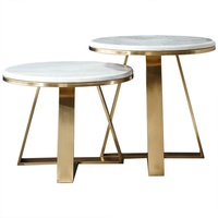 Haute qualité vente métal Table basse dessus en marbre couleur or fer aluminium Table centrale pour la maison jardin décor chambre meubles