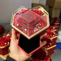 Kotak Penyimpanan Perhiasan Mawar Abadi Romantis, Hadiah Bunga Awet untuk Hari Valentine, Tahun Baru & Wisuda - Tahan Lama